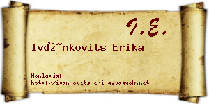 Ivánkovits Erika névjegykártya