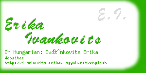 erika ivankovits business card